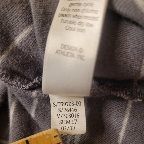 Athleta Comeback Striped Ruched Midi Length Long Sleeve Dress sz S 779703 - Picture 8 of 9